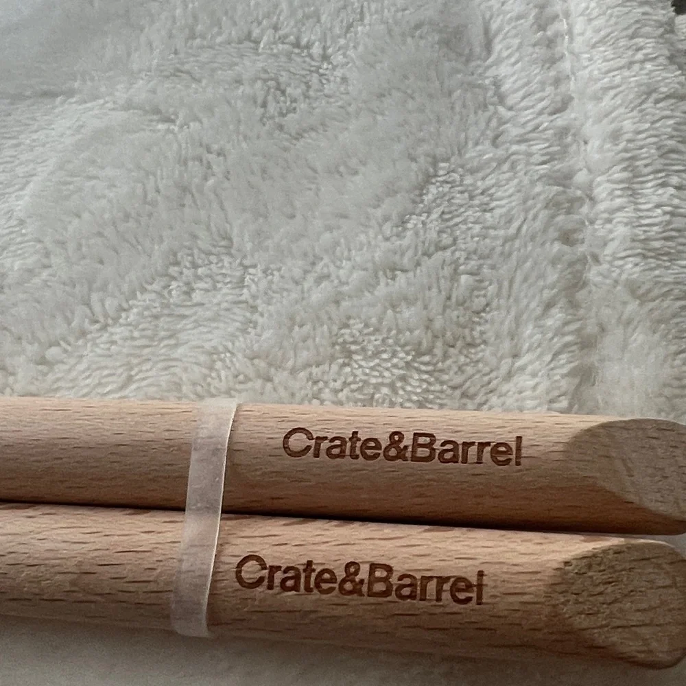 Crate & Barrel Green Trees Silicone and Wood Mini Spatulas, Set of 2